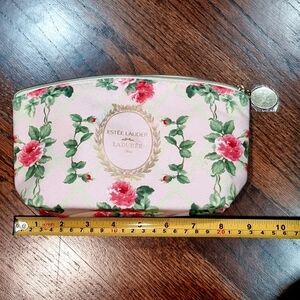 Estee Lauder Gold and Pink Floral Pouch